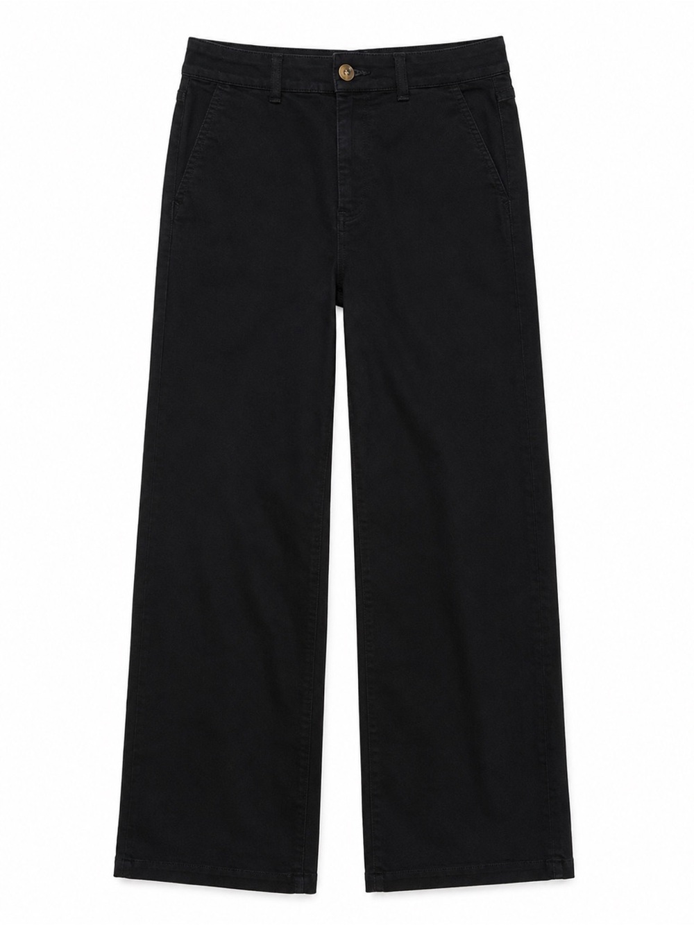 J. Crew High Rise Trouser Jeans Size 26 Black Denim Wide Leg Minimalist Sleek